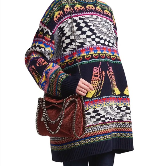 Stella McCartney Lurex Mini Falabella Tote-Copper/ red - Picture 4 of 7